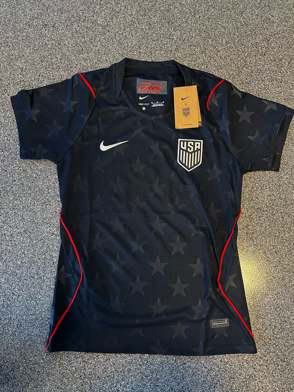 Nike Black USA Soccer Jersey with Red Piping